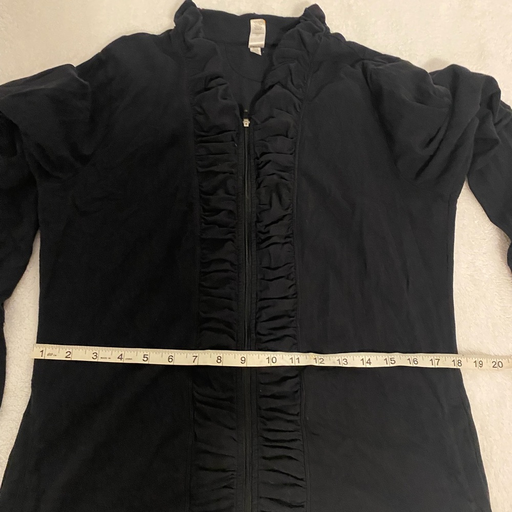 H&M Black Ruffled Zip-Up Hoodie - Picture 6 of 11